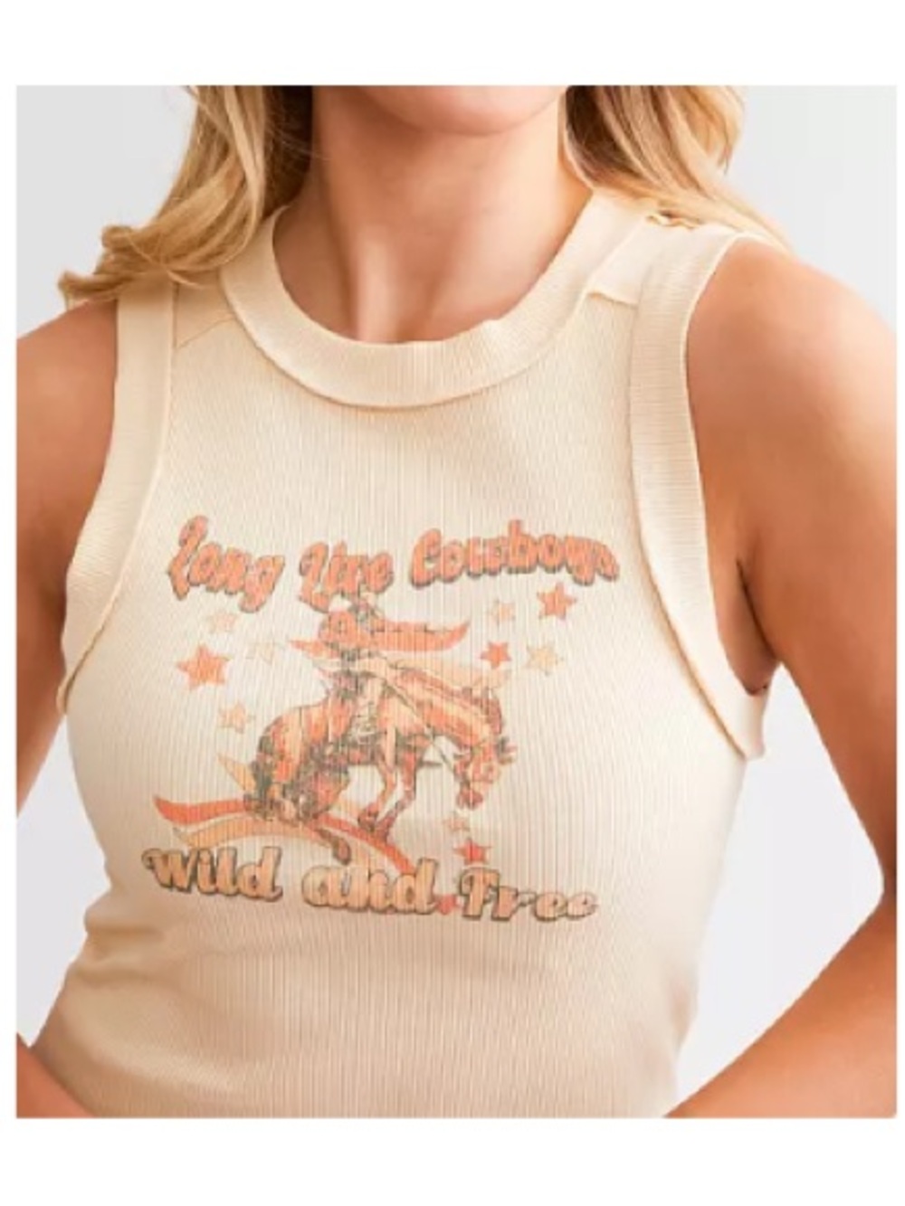 Modish Rebel Long Live Cowboys Tank Top Size Large